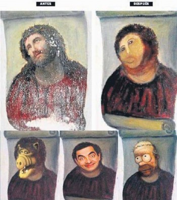 ecce homo pintura restaurada parodias