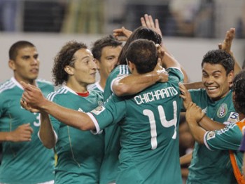 seleccion mexicana festejo chicharito México 1-0 a Costa Rica