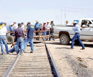 bloqueo vias del tren