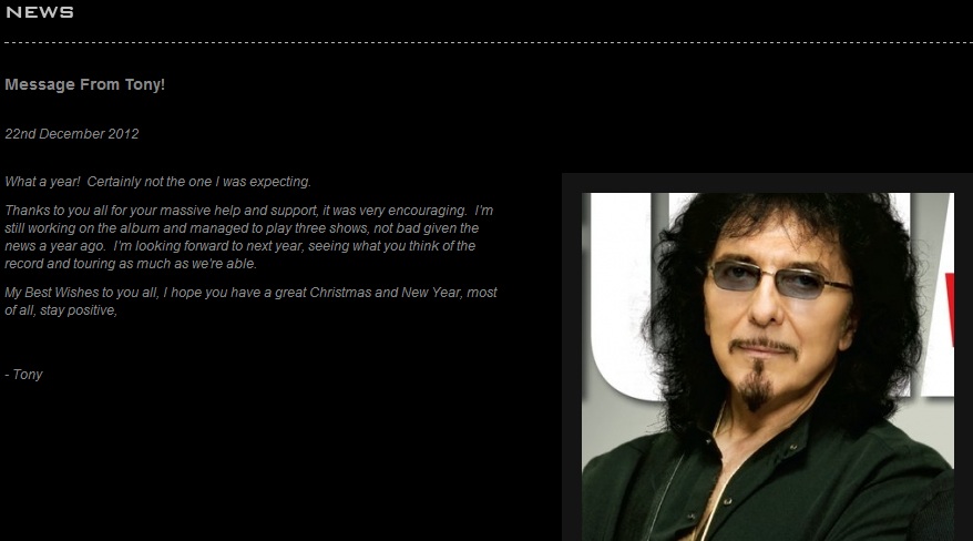 Mensaje de Tommy Iommi