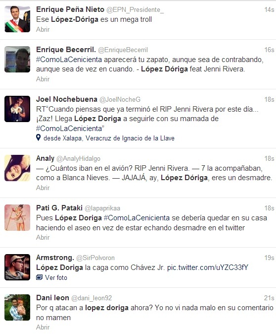 lopez doriga jenni rivera tuiter criticas tuiteros zapato
