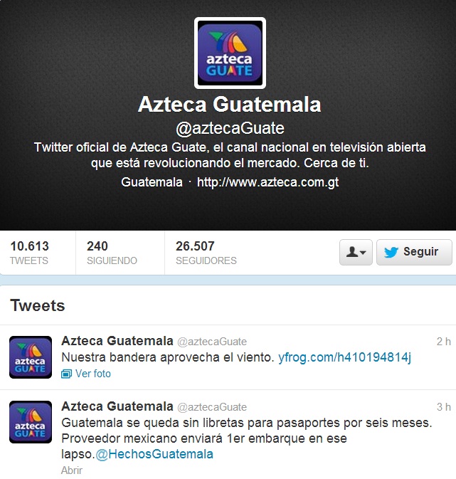 chapo guzman twitter tv azteca guatemala