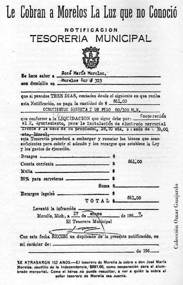 morelos le cobtran la luz en 1967 morelia