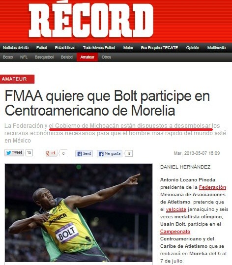 usaint bolt en morelia michoacan dinero
