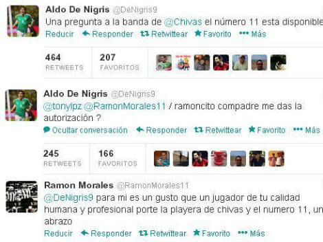 Aldo de Nigris le pide por Twitter a Ramoncito el número 11