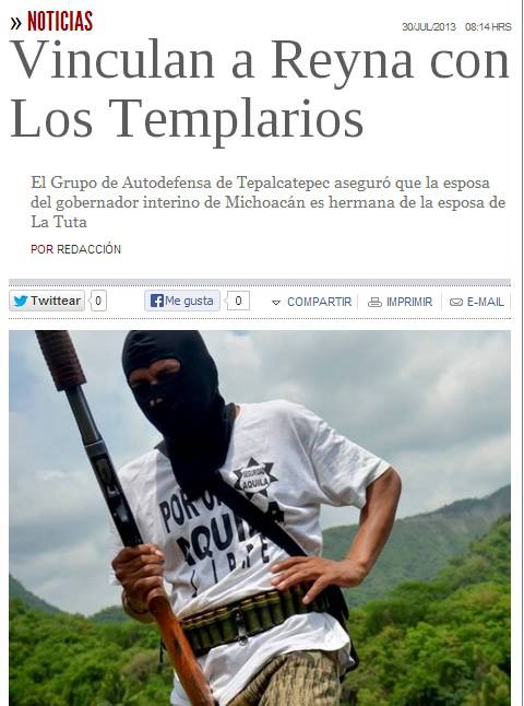 Michoacán Reyna Sillarota Templarios