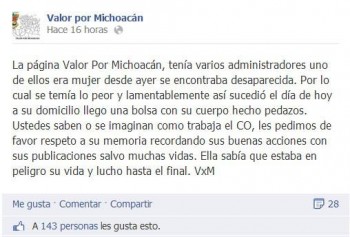 Valor por Michoacán nueva con mensaje de la vieja