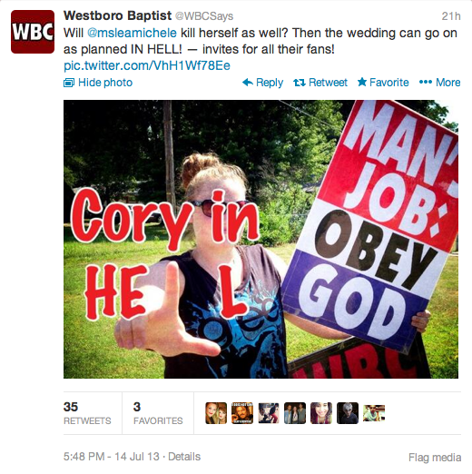 iglesia bautista Westboro Cory Monteith Lea Michele2