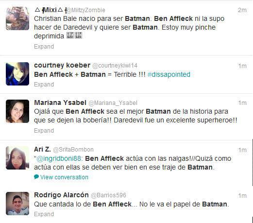 ben affleck batman rechazo tuiter