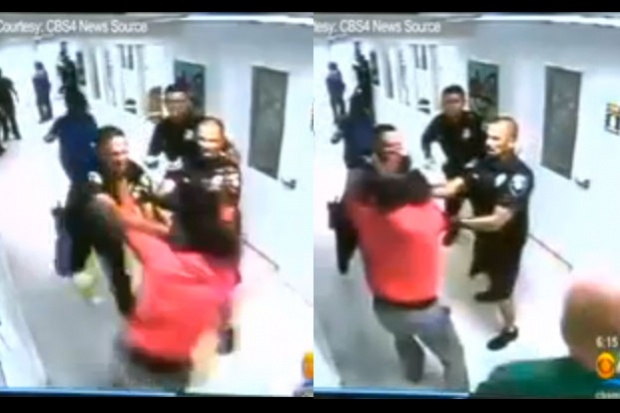 policía golpea joven trastorno mental