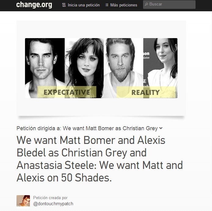 La petición que circulo en Change.org para el cambio de protagonistas