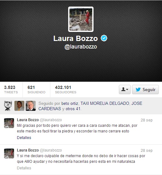 Laura Bozzo adiós al twitter