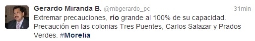 Morelia alerta desborde ríos PC tw