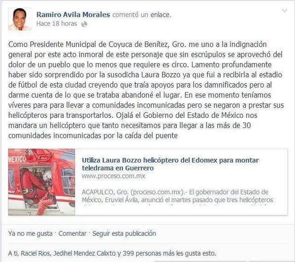 alcalde de Coyuca critica a Laura Bozzo Guerrero daminificados lluvias