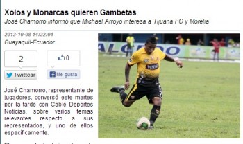 Monarcas Morelia jugador ecuadorgambetas