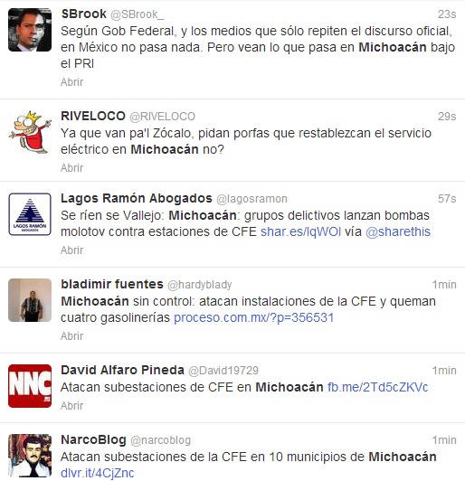 Twitter Michoacán ataques2