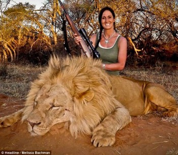Cazadora Dura Melissa caza León en África y piden expulsión Sudafricanos
