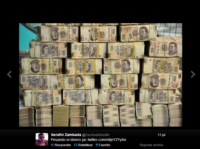 dinero Twitter Serafín Zambada Mayo
