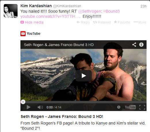 kim kardashian tuit james franco parodia