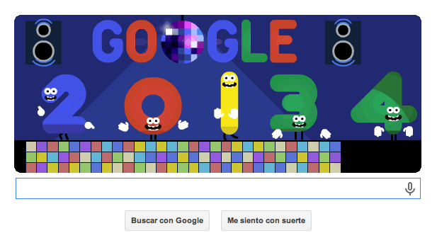 Google festeja el 2014 con doodle en la disco