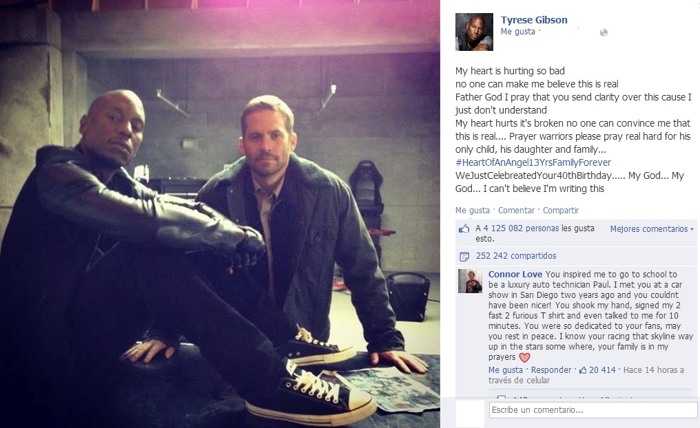 Tyrese Gibson y Paul Walker