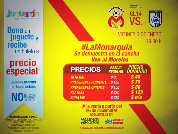 monarcas morelia jugueton campaña