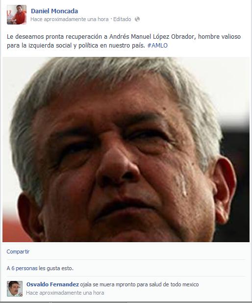 osvaldo Fernandez ojala amlo se muera pronto para salud de mexico