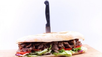 sándiwich comida cuchillo