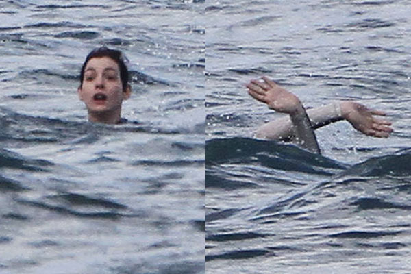 Anne Hathaway se ahoga