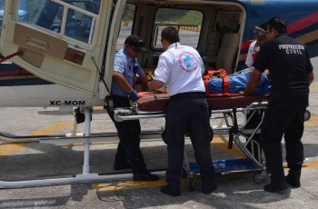 Protección Civil accidente traslado helicóptero
