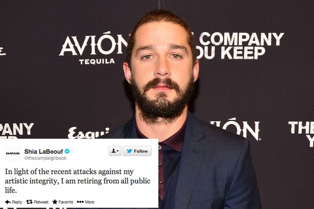 Shia Labeouf se retira