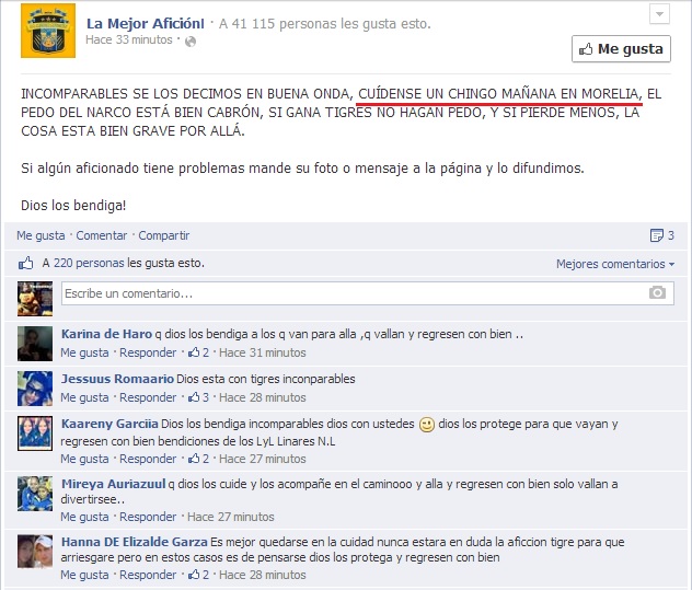afición tigres preocupada viaje a morelia