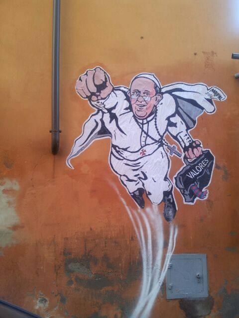 papa francisco en grafitti