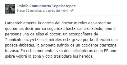 policiia comunitaria tepalcatepec accidente mireles