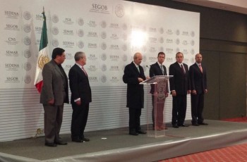 rueda de prensa Fausto Vallejo, Alfredo Castillo Segob Michoacán