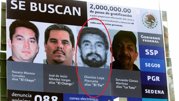 Anuncios que desde el 2010 fueron colocados por la PGR para captura a los entonces líderes de La Familia Michoacana.