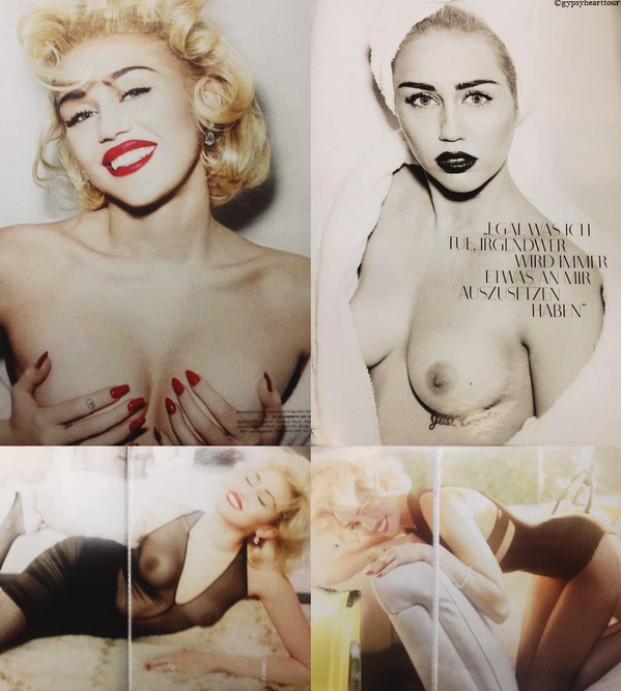 Miley en Vogue topless