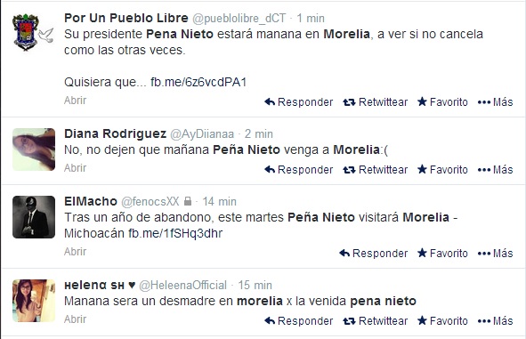 Peña Nieto visita morelia 4 feb tuits 2