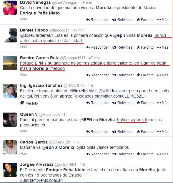 peña nieto visita morelia 4 feb tuits