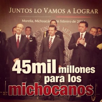 peña nieto visita morelia 45 mil millones