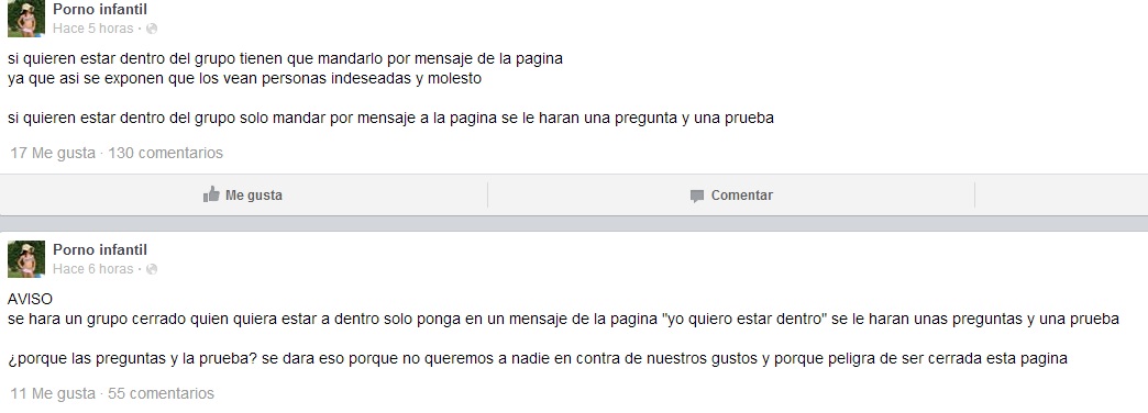 porno infanitl en facebook grupo cerrado con prueba