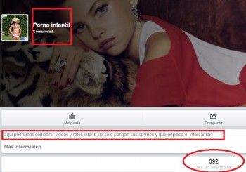 porno infantil facebook perfil