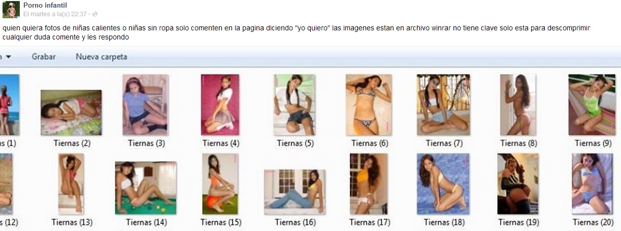 porno infantil facebook proceso para pedir fotos