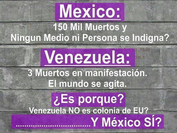 venezuela criticas comparativo muertos méxico