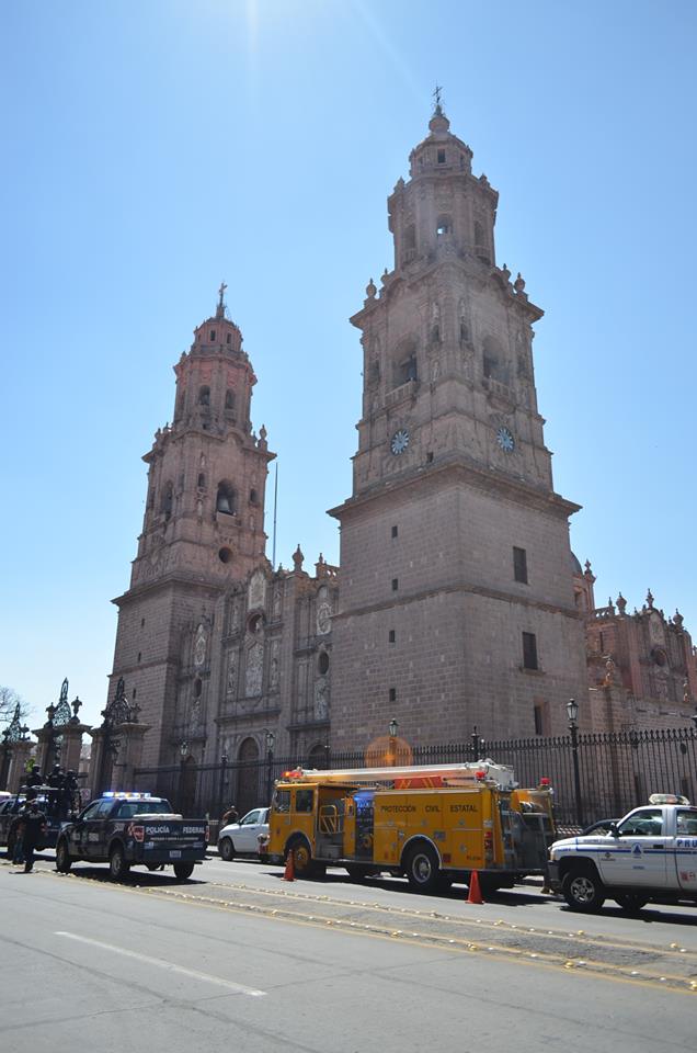 Catedral de Morelia bomberos Protección Civil Centro Histórico 2
