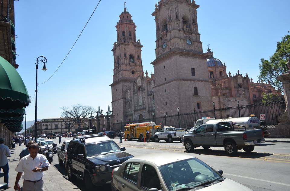Catedral de Morelia bomberos Protección Civil Centro Histórico