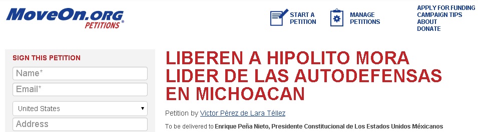 hipólito mora petición liberación