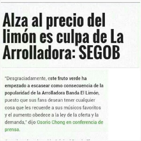 limon alza precio culpa arrolladora el deforma