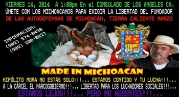 michoacanos en Estados Unidos exigen liberación de Hipólito Mora