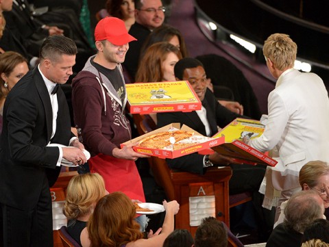 repartidor de pizza en los Oscar
